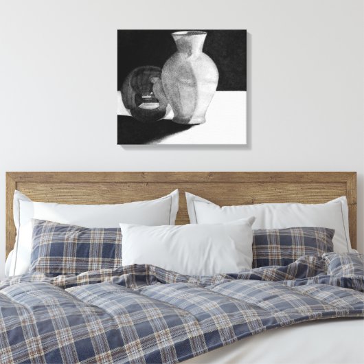 Vaas met bol canvas afdruk (Insitu (Slaapkamer))