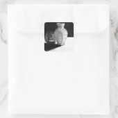 Vaas met bol vierkante sticker (Tas)