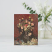 Vaas met Chinese asters en gladiolen van Gogh Briefkaart (Staand voorkant)