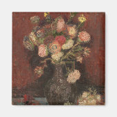 Vaas met Chinese asters en gladiolen van Gogh Magneet (Voorkant)