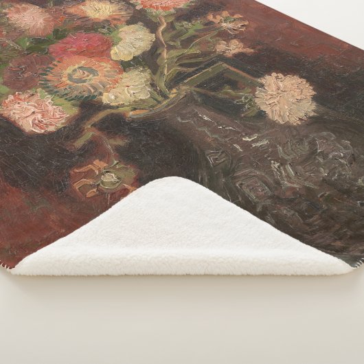 Vaas met Chinese asters en gladiolen van Gogh Sherpa Deken (3/4)