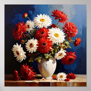 Vaas met chrysanten naar Van Gogh Poster