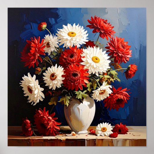 Vaas met chrysanten naar Van Gogh Poster (Voorkant)