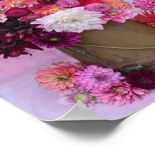Vaas met Dahlia`s Poster (Hoek)