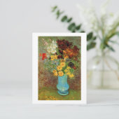 Vaas met Daisies & Anemones Van Gogh Fine Art Briefkaart (Staand voorkant)