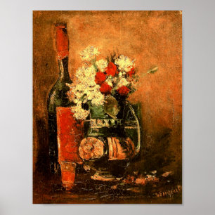 Vaas met de Rozen & Bottle Van Gogh Fine van Poster