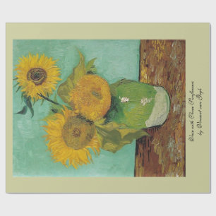 Vaas met drie zonnebloemen van Vincent van Gogh. Cadeaupapier