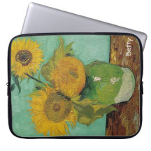 Vaas met drie zonnebloemen, Vincent van Gogh