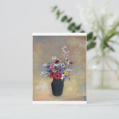 Vaas met Gemengde Bloemen, Redon Briefkaart (Staand voorkant)
