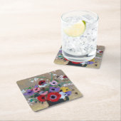 Vaas met Gemengde Bloemen, Redon Kartonnen Onderzetters (Insitu)