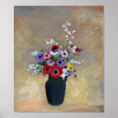 Vaas met Gemengde Bloemen, Redon Poster (Voorkant)