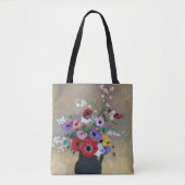 Vaas met Gemengde Bloemen, Redon Tote Bag (Voorkant)