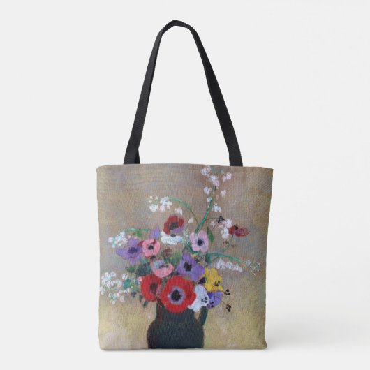Vaas met Gemengde Bloemen, Redon Tote Bag (Achterkant)