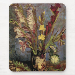 Vaas met gladiolen door Vincent van Gogh Muismat