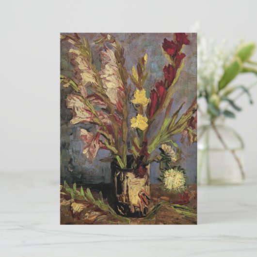 Vaas met gladiolen van Vincent van Gogh (Staand voorkant)