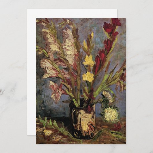 Vaas met gladiolen van Vincent van Gogh (Voorkant / Achterkant)