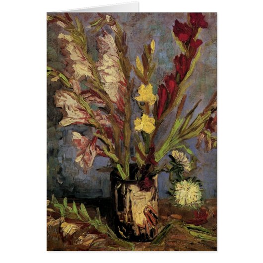 Vaas met gladiolen van Vincent van Gogh (Voorkant)