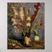 Vaas met gladiolen van Vincent van Gogh Poster (Voorkant)