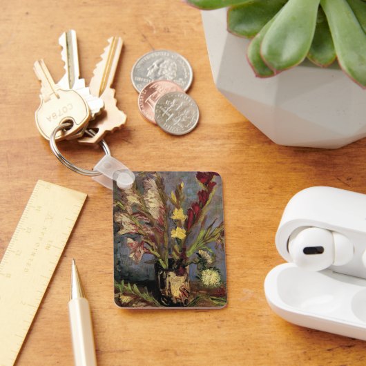 Vaas met gladiolen van Vincent van Gogh Sleutelhanger (Bureau)