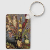 Vaas met gladiolen van Vincent van Gogh Sleutelhanger (Achterkant)