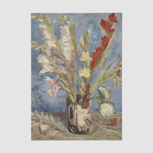 Vaas met gladiolen van Vincent Van Gogh Tissuepapier (Voorkant)