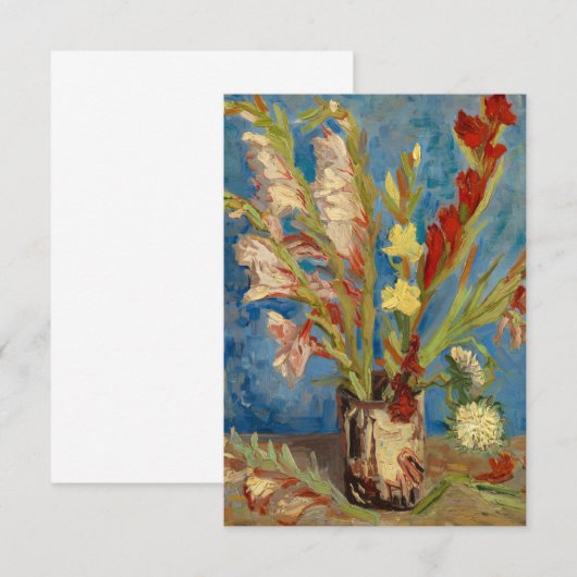 Vaas met Gladioli en Chinese Asters van Gogh Bedankkaart (Voorkant / Achterkant)