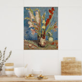 Vaas met Gladioli en Chinese Asters van Gogh Poster (Keuken)