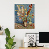Vaas met Gladioli en Chinese Asters van Gogh Poster (Thuiskantoor)