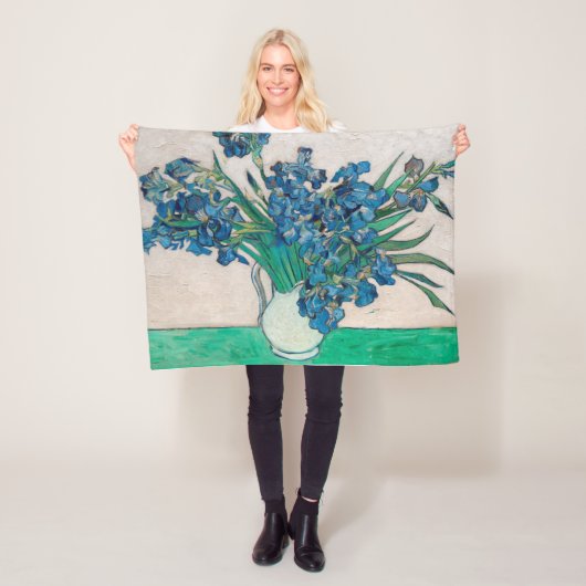 Vaas met irissen, Van Gogh Fleece Deken (In situ)