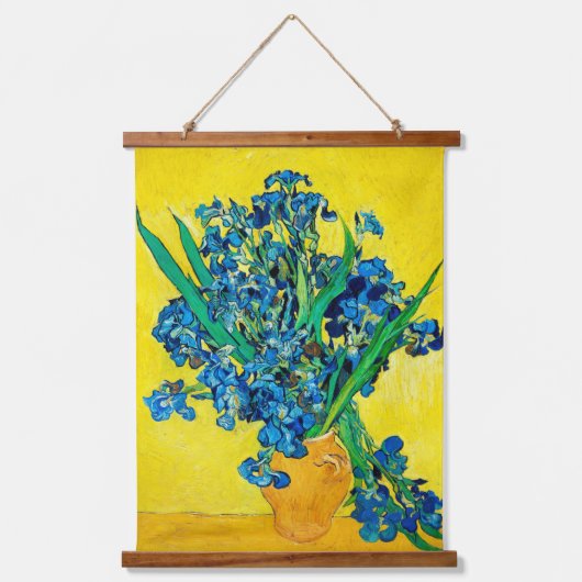 Vaas met irissen, Van Gogh Hangend Wandkleed (Voorkant)
