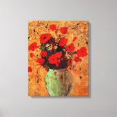 Vaas met klaprozen van Odilon Redon Canvas Afdruk (Voorkant)