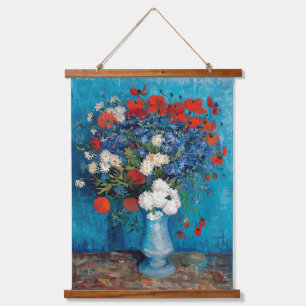 Vaas met korenbloemen en klaprozen, Van Gogh Hangend Wandkleed