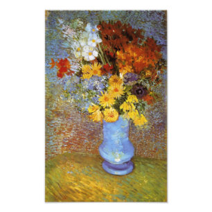 Vaas met madeliefjes en anemoon - Van Gogh Foto Afdruk