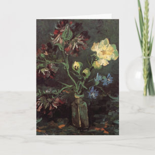 Vaas met Myosotis en Pioenrozen door Vincent van G Kaart