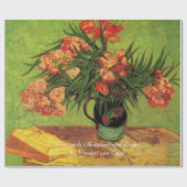 Vaas met Oleanders en Boeken van Van Gogh.  Cadeaupapier (Vlak)