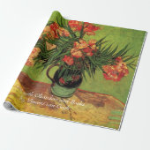 Vaas met Oleanders en Boeken van Van Gogh.  Cadeaupapier (Uitgerold)