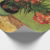 Vaas met Oleanders en Boeken van Van Gogh.  Cadeaupapier (Hoek)