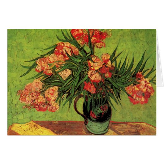 Vaas met oleanders en boeken van Vincent van Gogh (Voorkant Horizontaal)