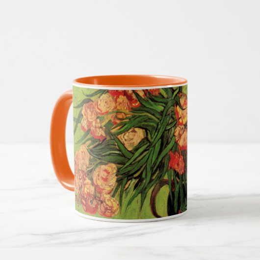 Vaas met oleanders en boeken van Vincent van Gogh Mok (Voorkant links)