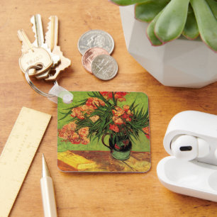 Vaas met oleanders en boeken van Vincent van Gogh Sleutelhanger