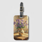 Vaas met paarse viooltjes Impasto Bagagelabel (Voorkant (verticaal))