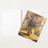 Vaas met paarse viooltjes Impasto Gepersonaliseerd Planner (Display)