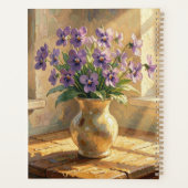 Vaas met paarse viooltjes Impasto Gepersonaliseerd Planner (Achterkant)