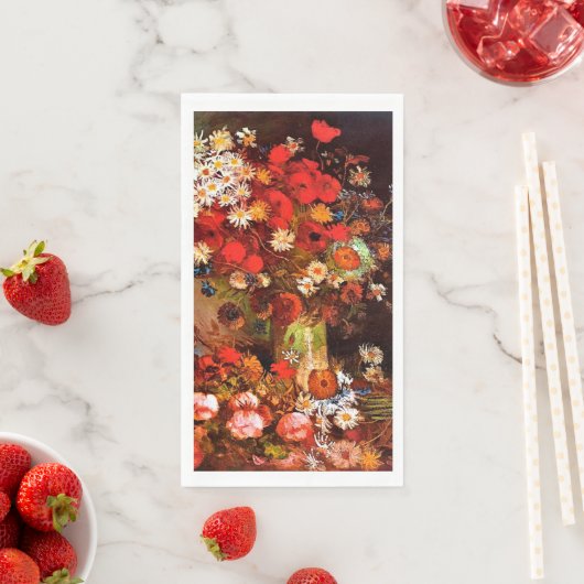 Vaas met papavers, cornbloemen, pinda's... Papier Servet (Insitu)