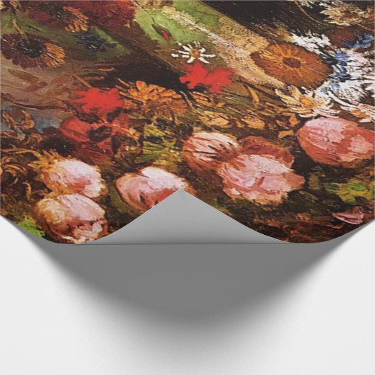 Vaas met papavers, cornbloemen, pony's..Van Gogh Cadeaupapier (Hoek)