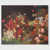 Vaas met papavers, cornbloemen, pony's..Van Gogh Cadeaupapier (Vlak)