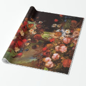 Vaas met papavers, cornbloemen, pony's..Van Gogh Cadeaupapier (Uitgerold)
