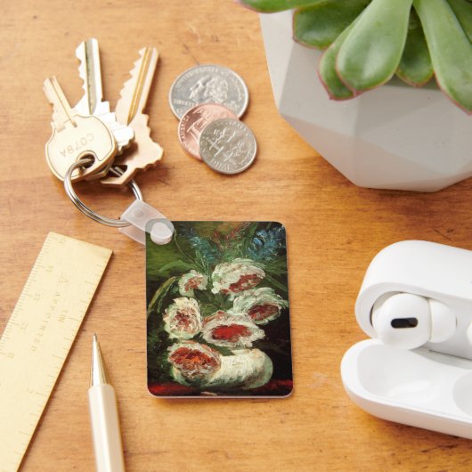 Vaas met Pioenrozen door Vincent van Gogh Sleutelhanger (Bureau)