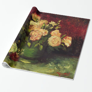 Vaas met Pioenrozen en Rozen, Vincent van Gogh. Cadeaupapier