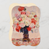 Vaas met Pioenrozen Monet Bruiloft Kunst Kaart (Voorkant / Achterkant)